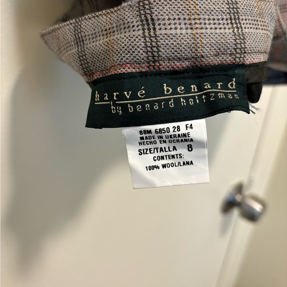 Harve Benard Women's Size 8 Lined Wool Striped Multi-Colored Tapered Leg Pants - Picture 7 of 9